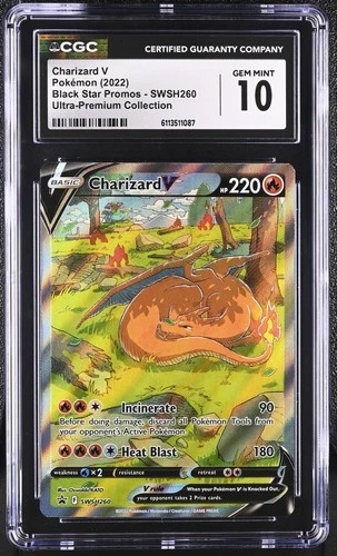 CGC 10 Charizard V SWSH260 Sword & Shield UPC Black Star Promo Pokemon Card
