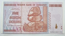 2008 Zimbabwe 5,000,000,000 5 Billion Dollars - Banknote - Note - Free Shipping