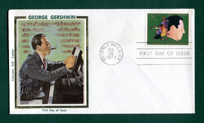 Sc. 1484 George Gershwin FDC - Colorano "Silk" Cachets