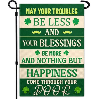 St Patricks Day Garden Flags for Outside 12x18 Inch Double Sided Irish Blessing