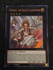 YUGIOH Minerva, the Exalted Lightsworn BLLR-EN044 1st Edition Secret Rare LP