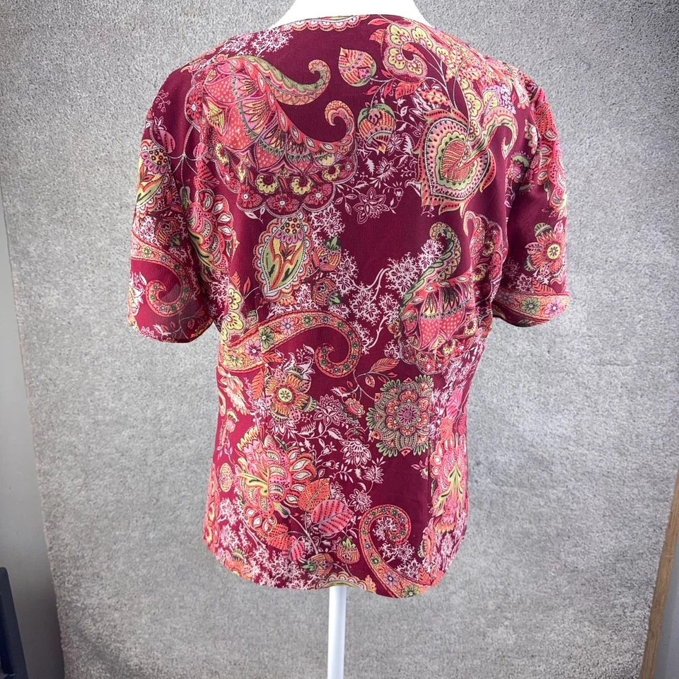 Top de cachemira Gloria Vanderbilt forrado manga acampanada boho artístico maduro para mujer Foto 3 de 4