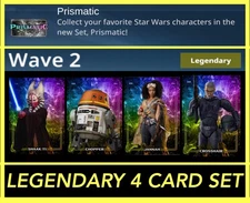 WAVE 2 PRISMATIC-LEGENDARY 4 CARD SET-TOPPS STAR WARS CARD TRADER