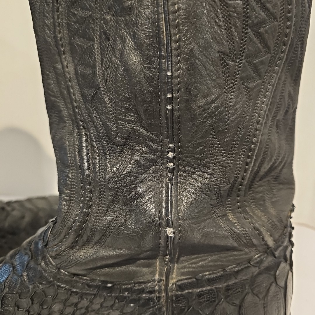 Men’s Code West Snakeskin Python Black Cowboy Boo… - image 7