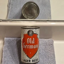 1950s OLD GERMAN LAGER, flat top beer can, GRACE BROS Santa Rosa, California B/O