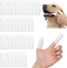 20 Pcs Dog Finger Toothbrush Soft Fabric Dog Tooth Brush Cat Pet Tooth Brushing