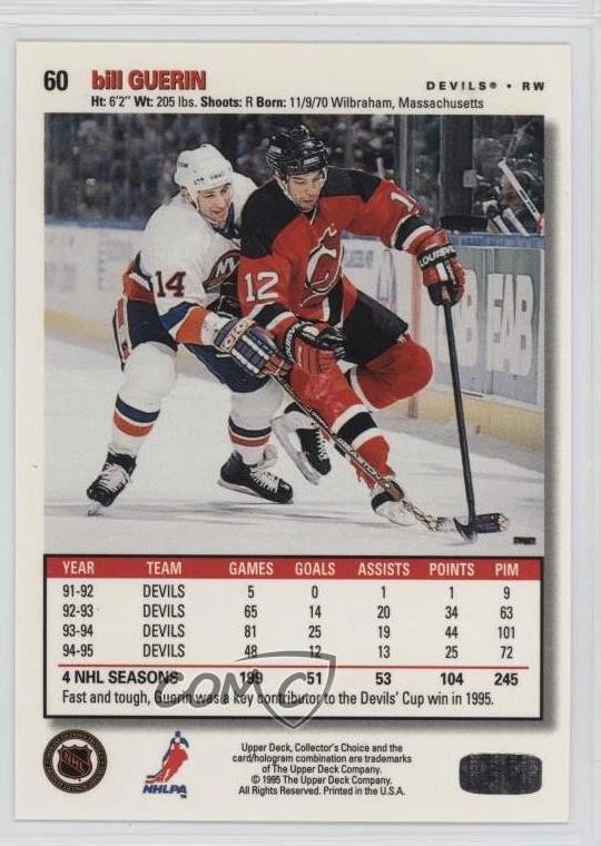 1995-96 Upper Deck Collector's Choice Bill Guerin #60 - Image 2 of 2