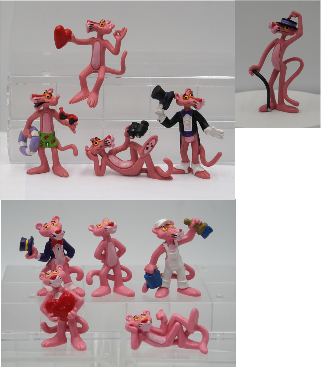 FIG30 lot 3 figurines PVC PANTHERE ROSE pink panther : porte clés burg - Jumajo