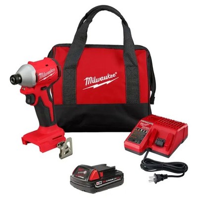 Milwaukee 3650-21CT M18 Compact Brushless 1/4in Hex Impact Driver Kit
