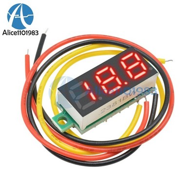 0.28'' Red LED DC 0-100V 3 Wires Digital Voltmeter Display Voltage Panel Meter #z