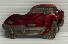 Red CORVETTE BELT BUCKLE The Great Chicago Buckle 1979 Pewter USA 266 Vtg Gift