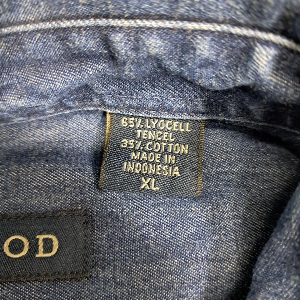 Camisa para mujer Izod manga larga abotonada azul denim 2X-grande Foto 3 de 4