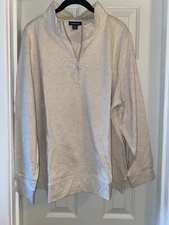 STUDIO PARK x LEAH WILLIAMS 1/4 Zip French Terry Sweatshirt OATMEAL 1X