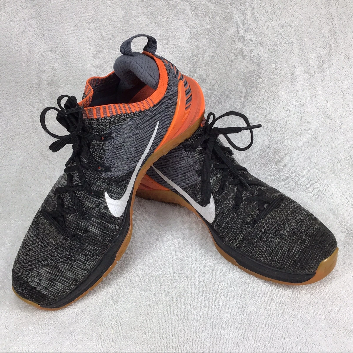 Tengo una clase de ingles Hamburguesa camuflaje Nike Metcon 2 Flyknit DSX Shoes Men's Size 9 Black Grey Orange 924423-005 |  eBay