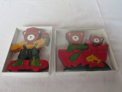 Beleduc kleine Puzzle Holz Germany - Holzpuzzle je 2 Stück Bären oder Biene NEU