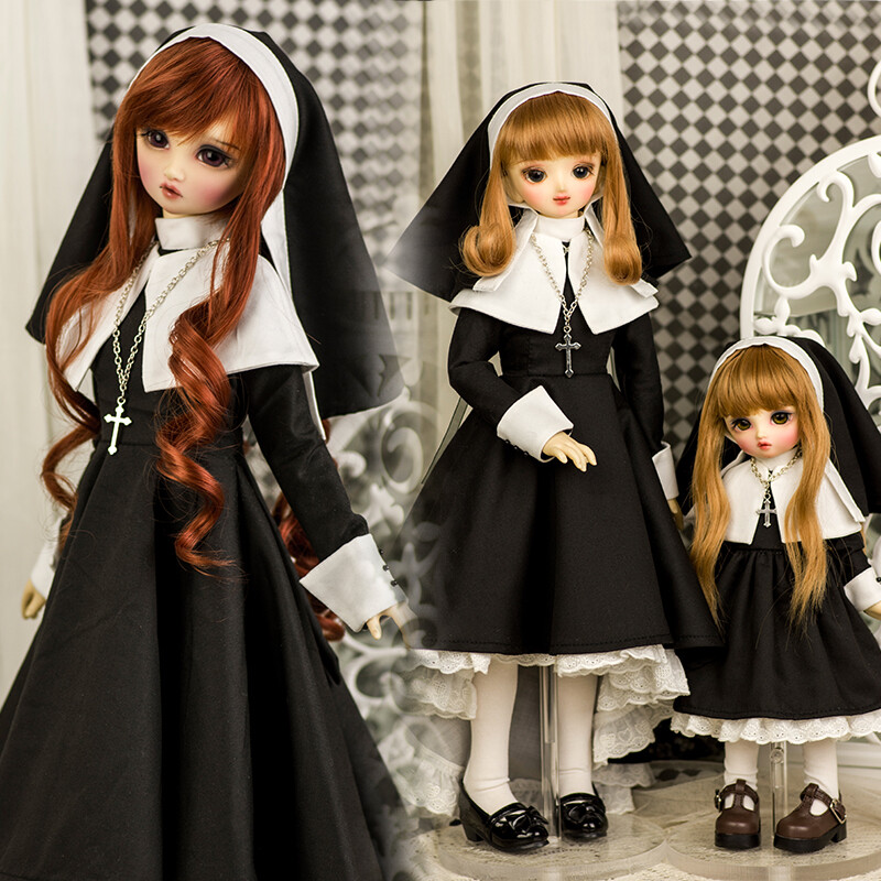 1/6 1/4MSD/RL 1/3 BJD Outfit Clothes Nun Suit Dress + Shawl