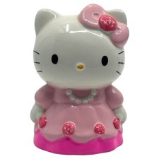 Hello Kitty 4  Rose Princess Dress Ceramic Piggy Coin Bank Vintage Sanrio 1998
