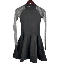 Jourden Dress Black Sparkle Fishnet Sleeves High Neck Wimseygoth EU 36 / US 6