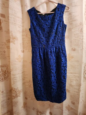 chinese dress ladies Ellen Tracy Women's Linen Dotted Lace Trim Dress