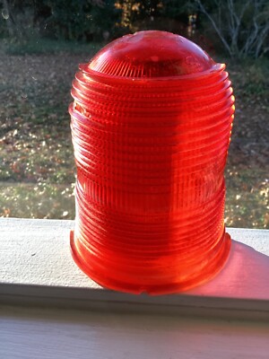 Kopp Glass AP-3522-3-B Vintage Aviation Red Glass Globe  1/2 a Globe Only