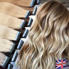 Seamless Tape In Hair Extensions Real Remy Russian Human Hair Skin WeftHighlight
