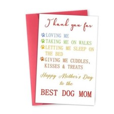 Happy Dog Mom Gifts for Women, Funny Mothers Day Card for Dog Mom, First 032