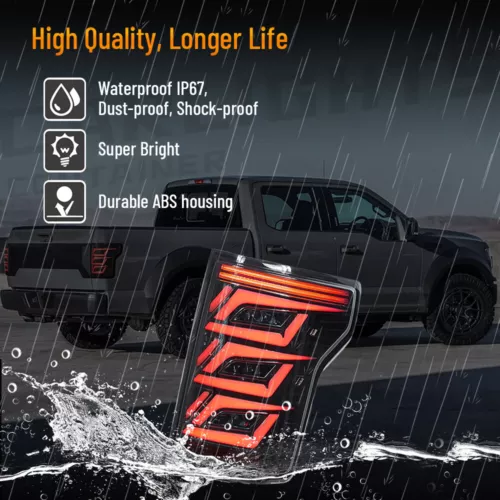 2015-2020 For Ford F150 Black Sequential Full LED Brake Tail Lights Pair - Bild 15 von 16
