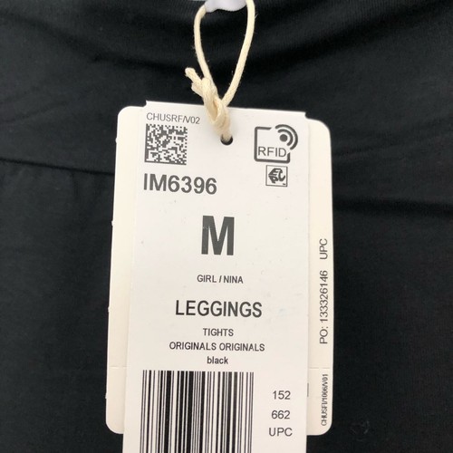Adidas Original Girl's Leggings Size Medium Black Leopard Stripes Soft Stretch - Picture 5 of 10