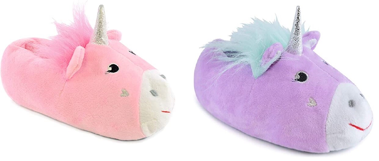 SAOLA Pantofole unicorno bambina taglia 11 12 UK rosa lilla suola antiscivolo