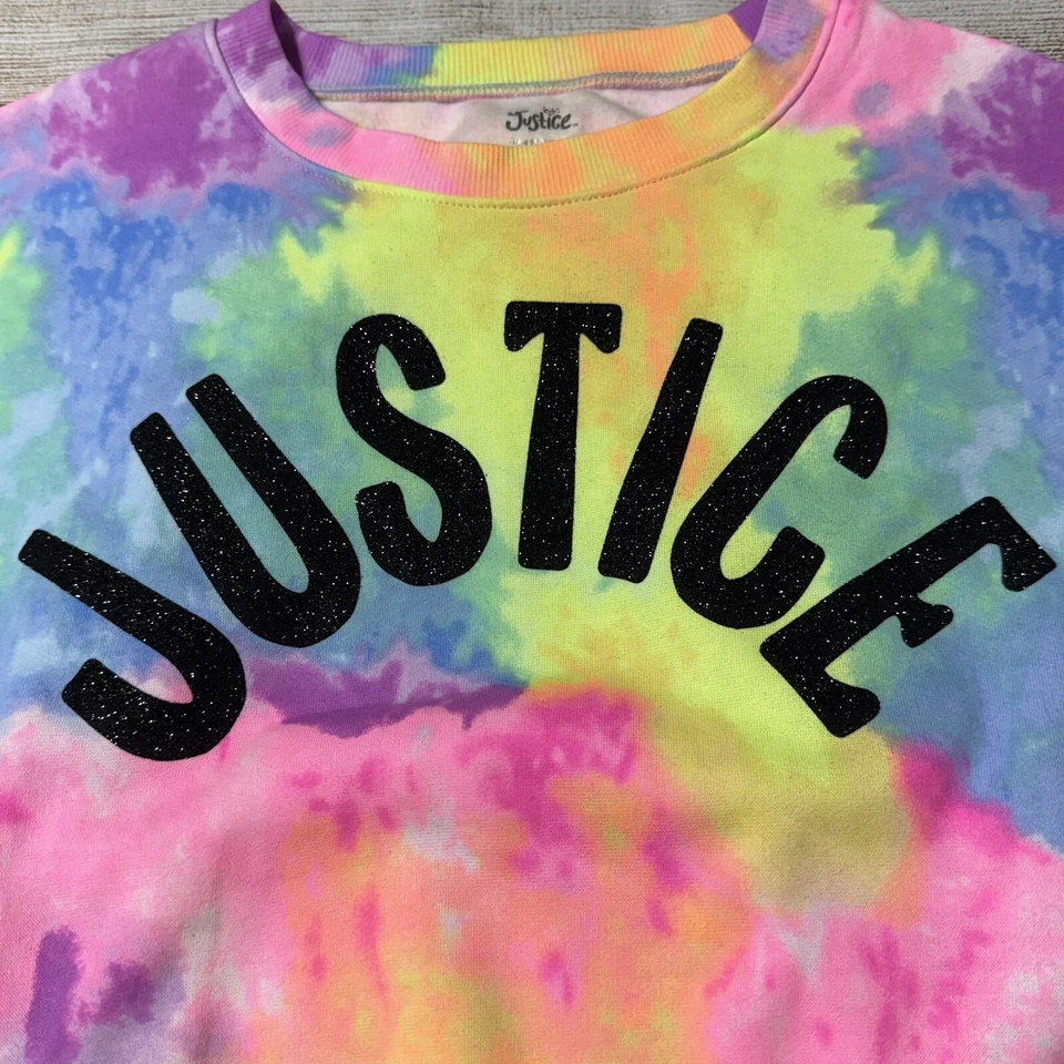 Girls Justice Outfit Size 16. NWT! Tie Dye Sweatshirt And Black Cargo Jeans. - Image 4 of 4
