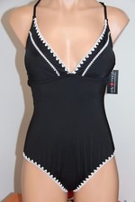 NWT Bar III Swimsuit Bikini One 1 piece Size XS Stitches Black