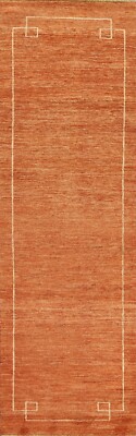 ORANGE Hand-knotted Modern Gabbeh Kashkoli Oriental Runner Rug 2' 8'' x 9' 7''