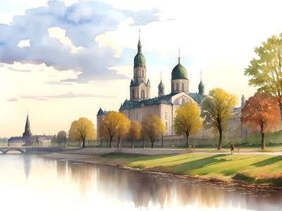Brest Belarus Watercolor Country Landscape Print Art