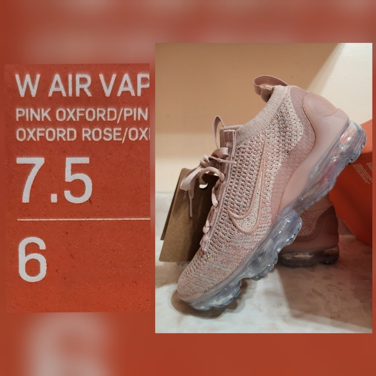 Women's Size 7.5 NIB Nike Air VaporMax 2021 Flyknit DJ9975-600