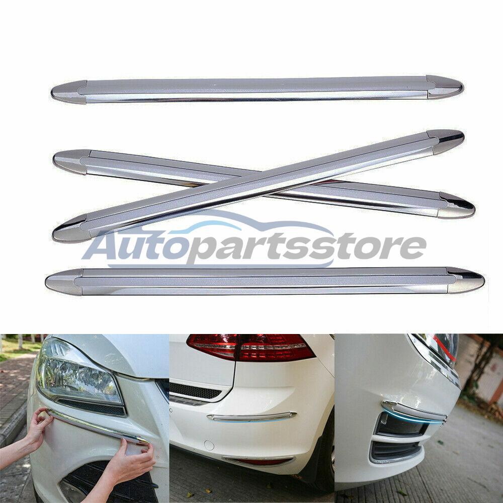 4x Car Body Bumper Chrome Corner Anti-Scratch Protector Guard Cover Accessories