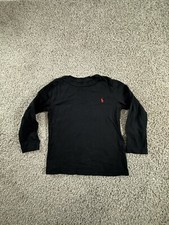 Polo Ralph Lauren Shirt Kids 4T Long Sleeve Striped Rugby Collared Black