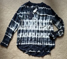 GAP Tie-Dye Linen Popover Top Size Small NEW WITH TAGS