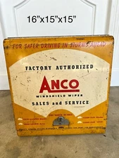 LARGE VINTAGE ANCO WINDSHIELD WIPER BLADES & ARMS METAL STORE DISPLAY CABINET
