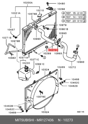 Original OE Rohr Montage Kühlmittel MR127436 für Mitsubishi MR12-7436