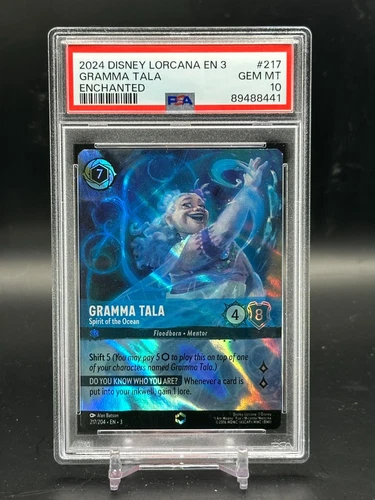 PSA 10 GEM MINT Gramma Tala - Spirit Of The Ocean ENCHANTED Disney Lorcana #217