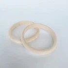 Wooden Round Bangles, Set of 2, Height 1 cm, - Decoupage / Unpainted