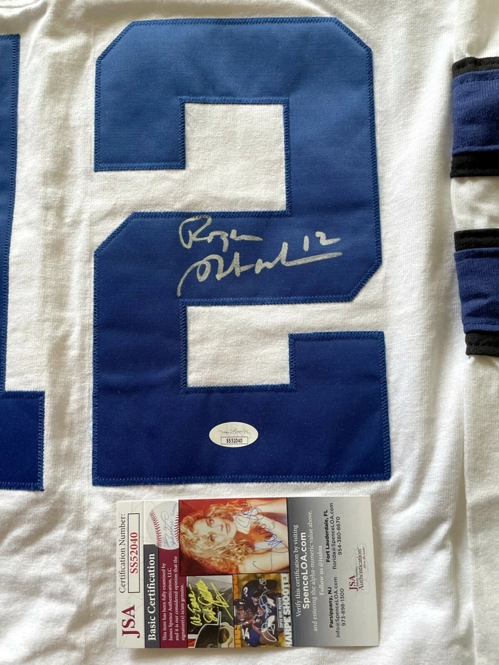 Roger Staubach autographed signed Dallas Cowboys Champion Throwbacks jersey JSA - Image 2 of 2