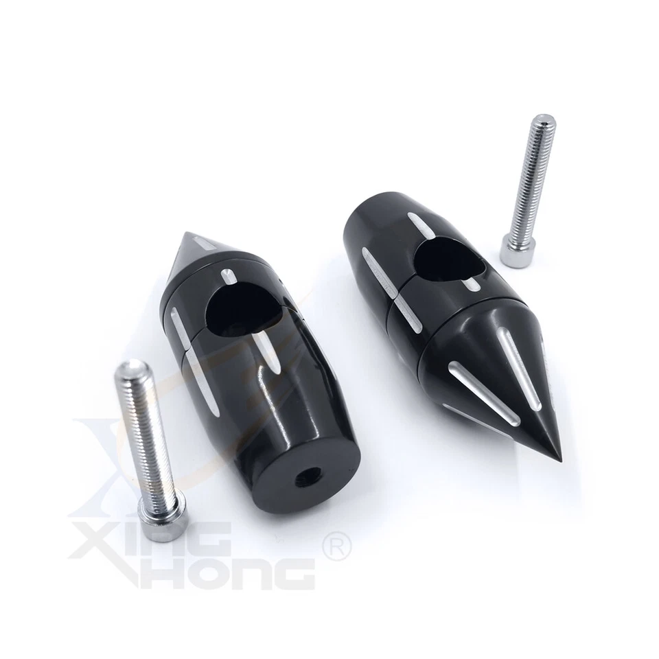 Elevador de manillar de 2 1/4" negro Spike 22 mm 7/8" para Harley Softail Dyna Sportster Foto 3 de 4