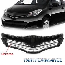 Front Bumper Upper Grille Grill Textured for 2012-2014 Toyota Yaris Hatchback 