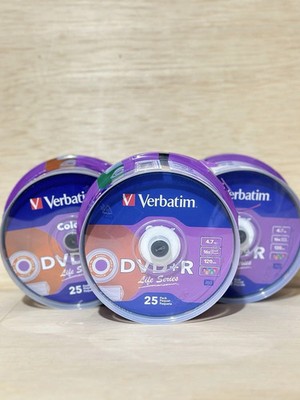 Lot 3-Verbatim - 25 Count Ea. Spindle - DVD +R - 4.7 GB 16X Life Series - Sealed