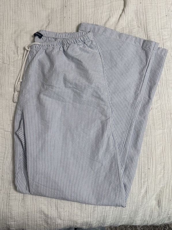 Brandy Melville Women’s Blue and White Linen Pants BRAND New Without Tags