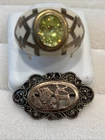 Lot Of 2 Craft Vintage Brooch &ring 925 ￼ Sterling Silver