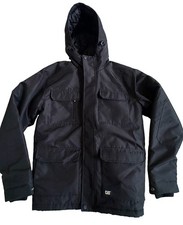 CAT Caterpillar Men  s Insulated Work Jacket Sz L Black Front Chest Pockets NEW