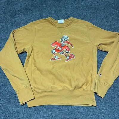 Champion Reverse Weave Miami Hurricanes Sebastian Ibis Sweatshirt Gold Men Small
