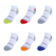 Fruit of the Loom Boy's Active Low Cut Tab Socks 6 Pair , 3-9, Multi-color